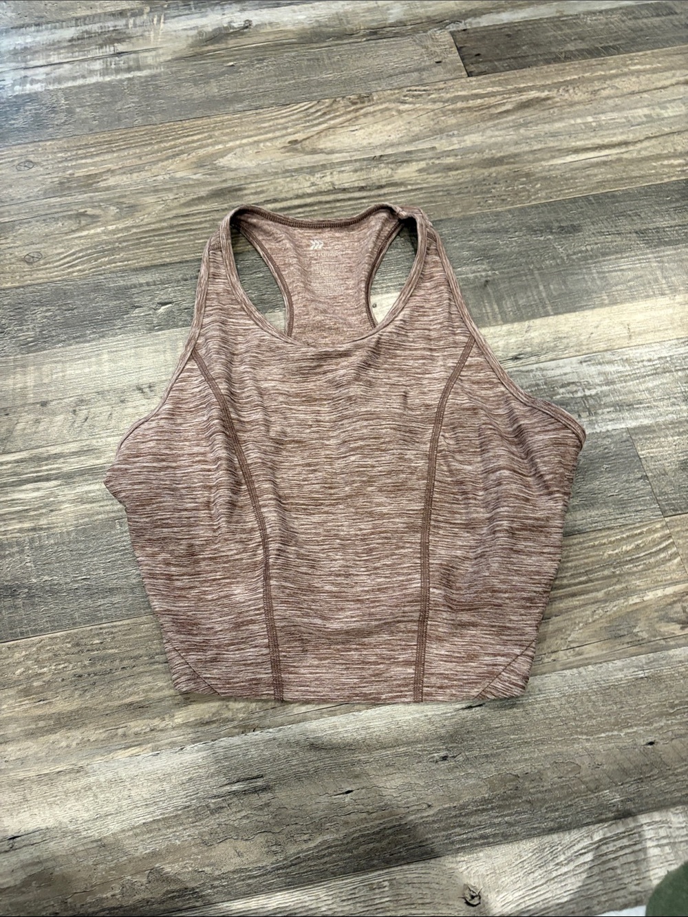 all in motion Heathered Mauve Racerback Crop Tank